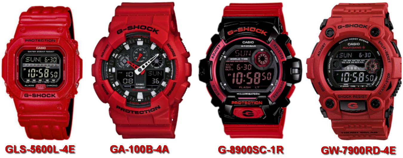Красные часы G-Shock Red Collection